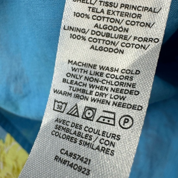 LOFT Size XSP Blue Double Layer Floral Top Ruffle Sleeveless Romantic Cottage - Picture 5 of 7